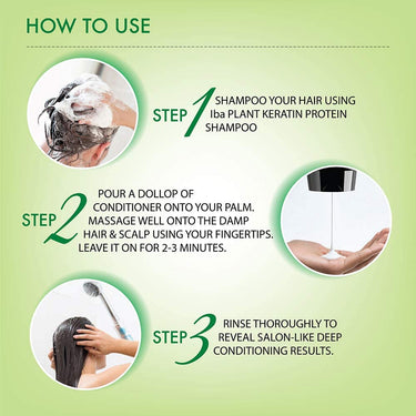 Iba Professional Plant Keratin Protein Conditioner No Sulfates No Parabens Deep Conditioning for Dry Frizzy Damaged Hair | Halal Certified & Vegan | White 125 ml | Pack of 1